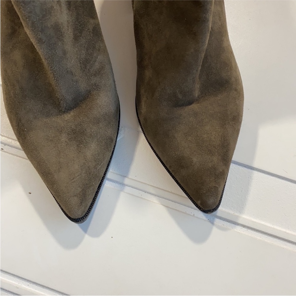 New Linea Paolo Sevilla II Suede Bootie Dark Olive 7 - Picture 2 of 7